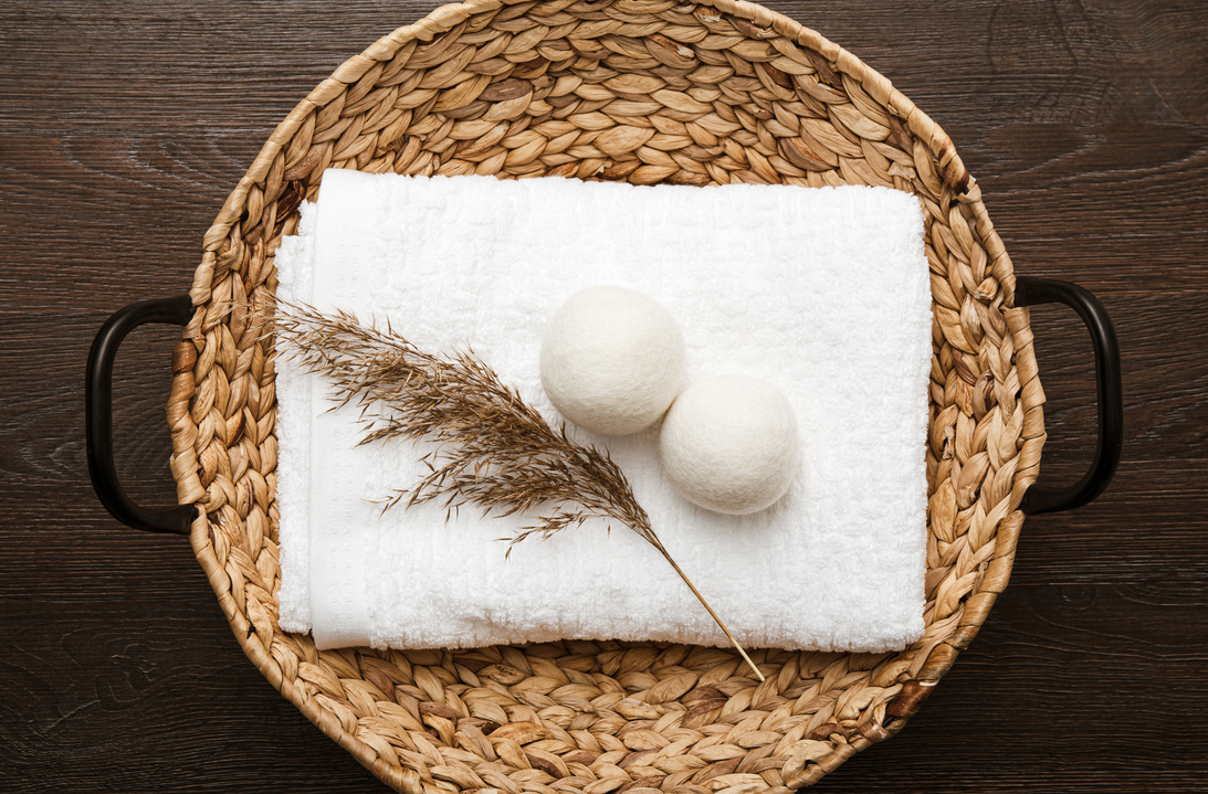 Natural wool dryer balls for  soft clothes while tumble dry.